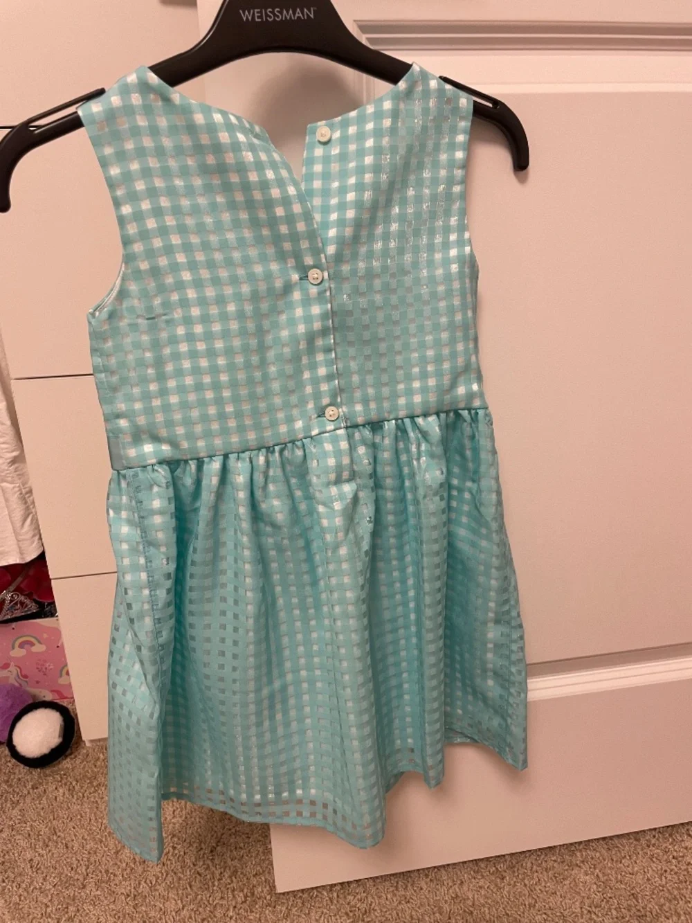 The Children’s Place Aqua Blue Gingham Party Dress Size 5